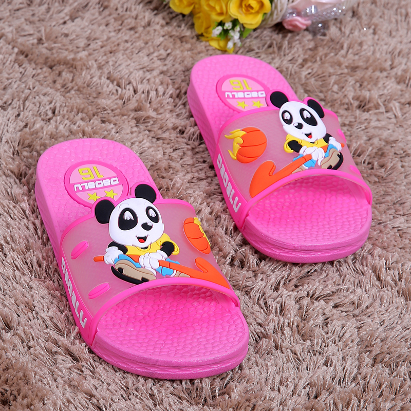 熊猫儿童凉拖鞋夏季时尚卡通居家防滑室内可爱大童拖鞋