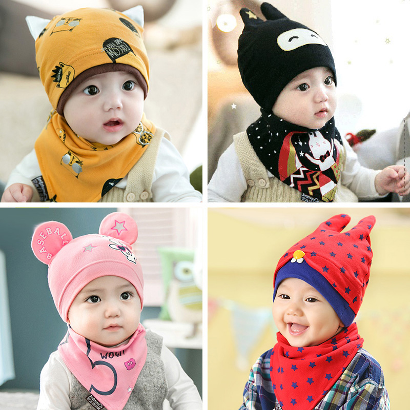 0-3-6-12个月婴儿胎帽秋冬儿童1-2岁男宝宝女童潮新生儿帽子纯棉