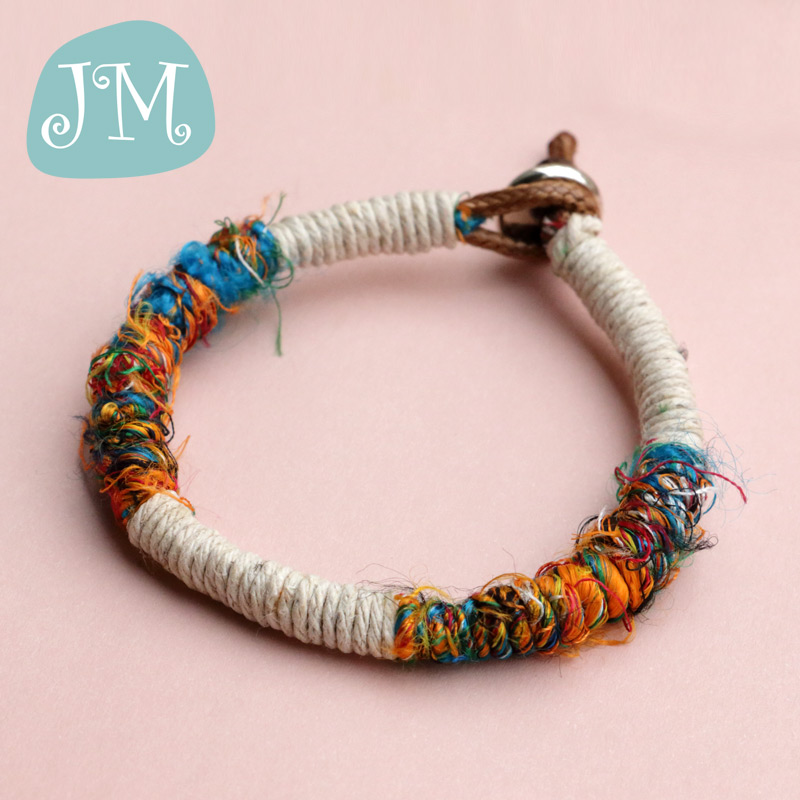 JM手作森林系女个性复古波西米亚手链手工编织民族风文艺彩线手绳