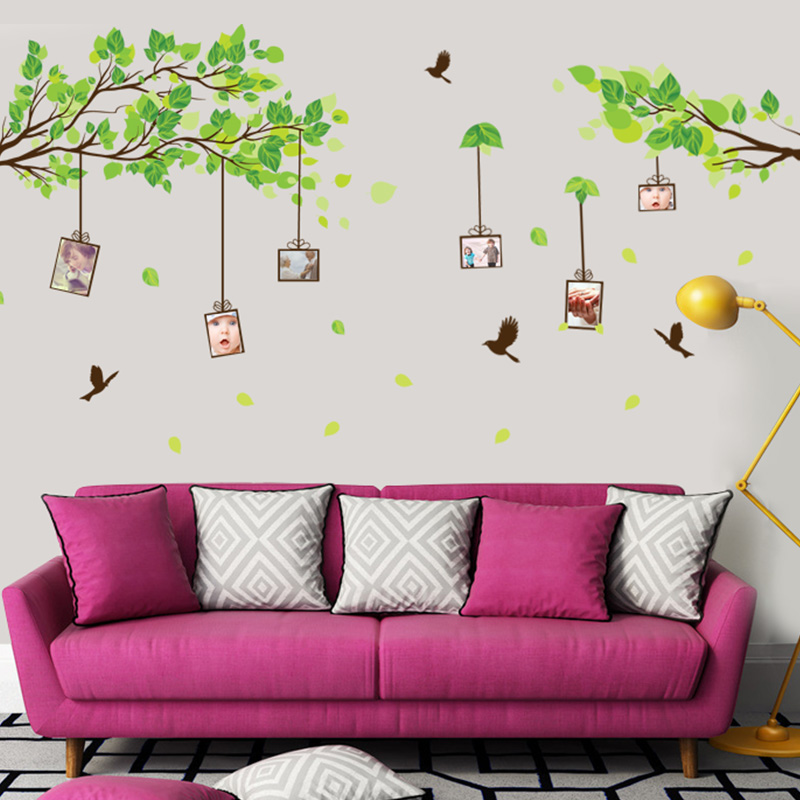 照片墙贴纸客厅卧室床头电视背景墙壁贴画绿树相框温馨创意装饰画