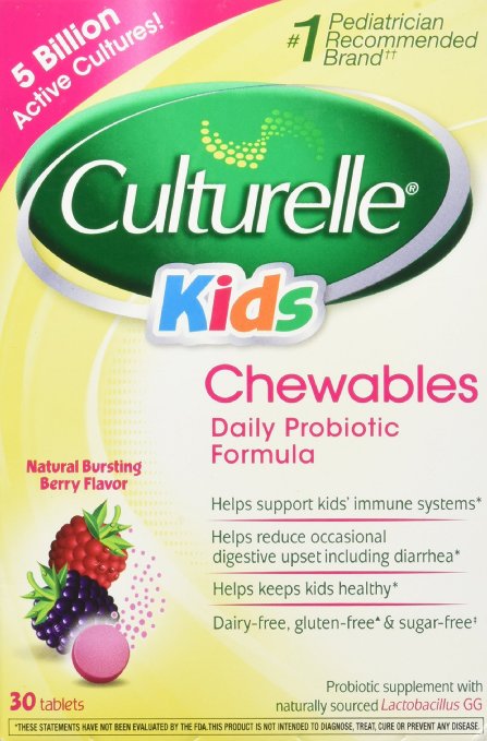 美国Culturelle康萃乐益生菌30片儿童水果味进口LGG益生菌咀嚼片