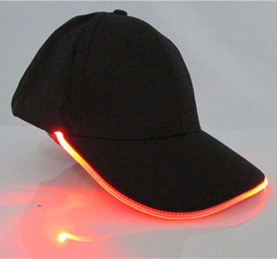LED发光帽子户外夜光鸭舌帽 万圣节圣诞LED闪光棒球帽广告促销