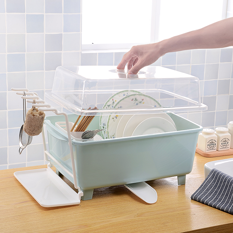 碗柜多功能塑料厨房沥水碗架带盖碗筷餐具收纳盒放碗碟架滴水碗盘