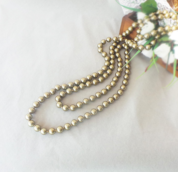 欧美饰品质感玻璃珍珠长款项链可多层缠绕项链女款