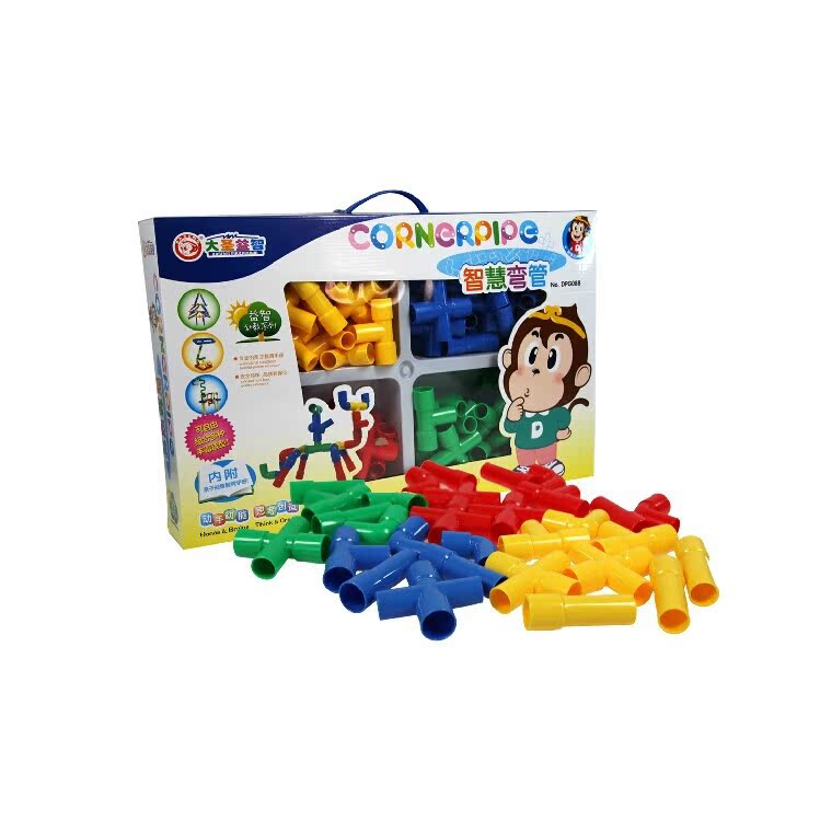 大圣正品 智慧弯管DPG088 儿童益智拼装 新款拼装积木 雪花片玩具