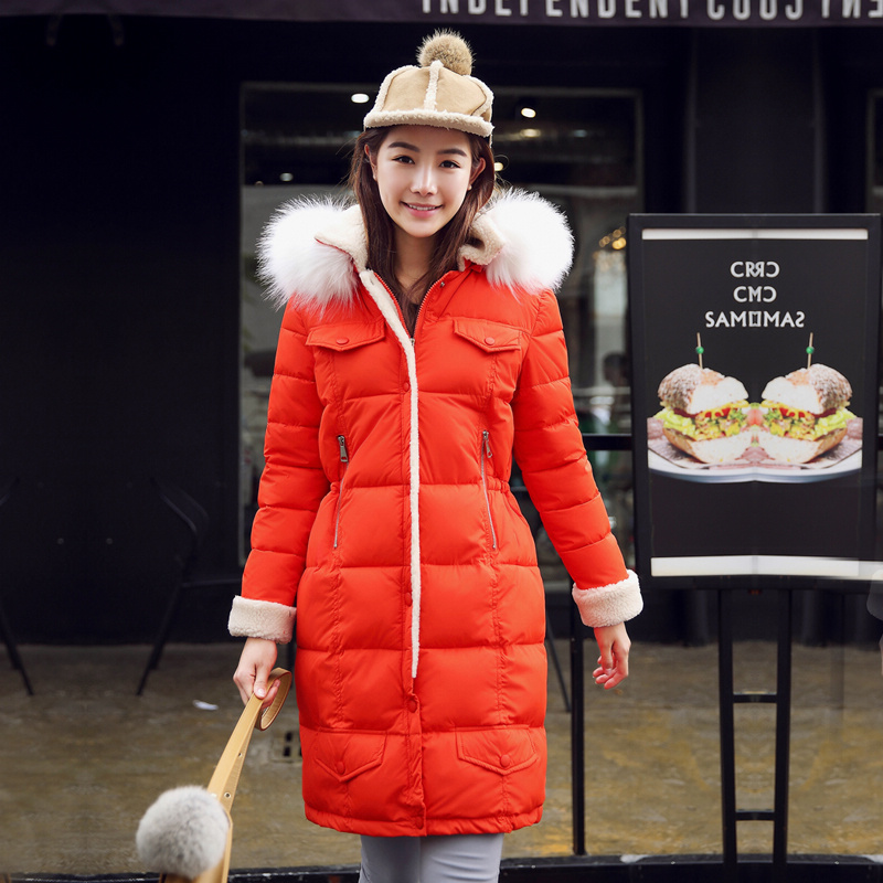 2016冬季韩版时尚丽质修身显瘦中长款羽绒棉服棉衣