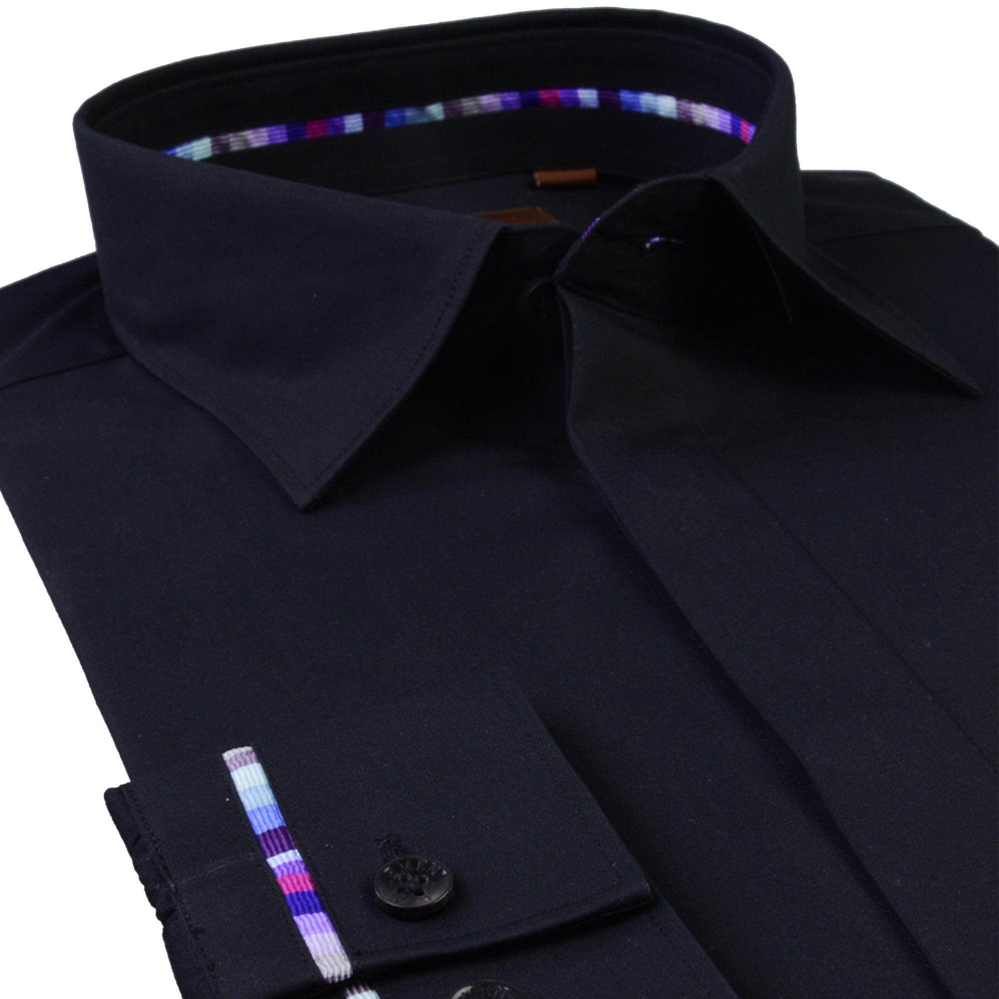 断码特价北京绅士出品韩版时尚黑色拼接织带男长袖衬衫衬衣包邮