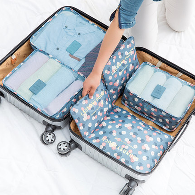 旅行收纳袋行李箱整理袋衣服旅游出差衣物内衣收纳包6件套升级版