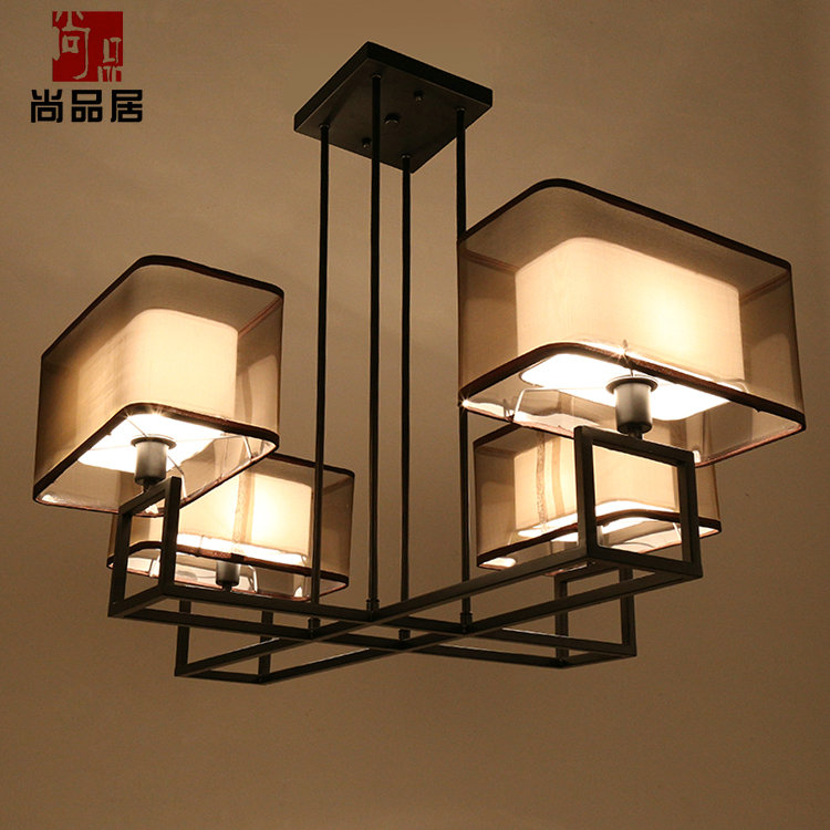 新中式铁艺复古灯具现代简约客厅餐厅酒店工程吊灯