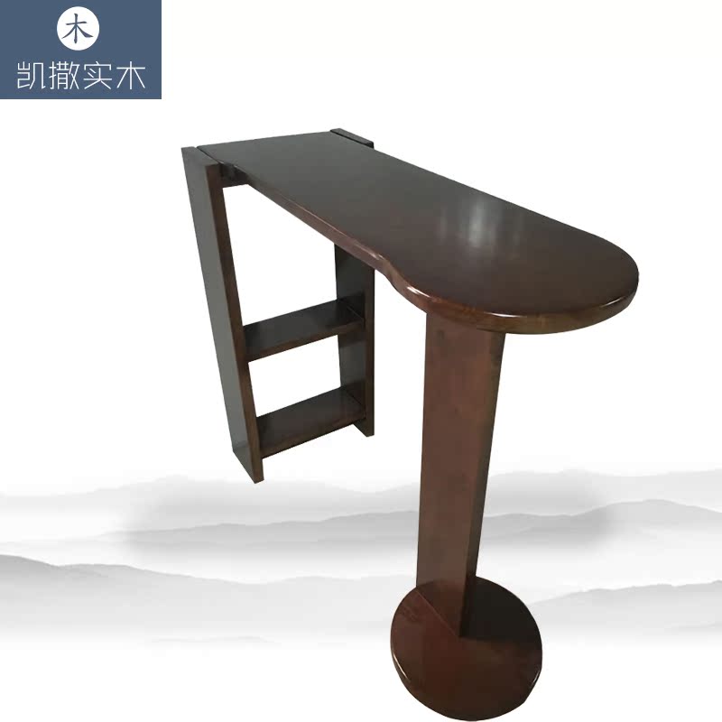 凯撒/实木家用小吧台桌椅组合客厅隔断酒柜靠墙高脚桌简约现代