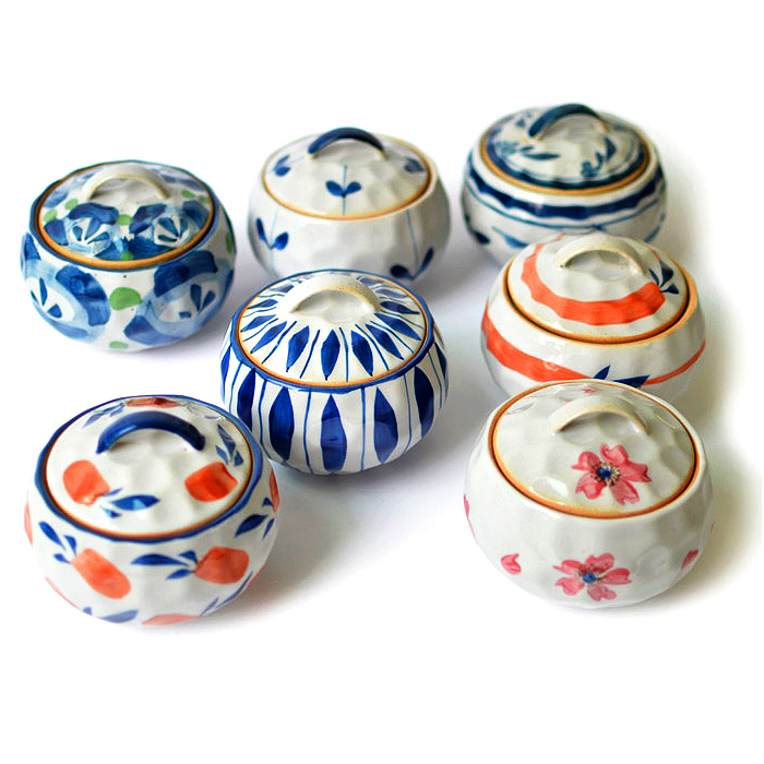 日式餐具创意手绘陶瓷碗 盖碗 汤碗 汤盅炖盅 蒸蛋盅带盖甜品碗