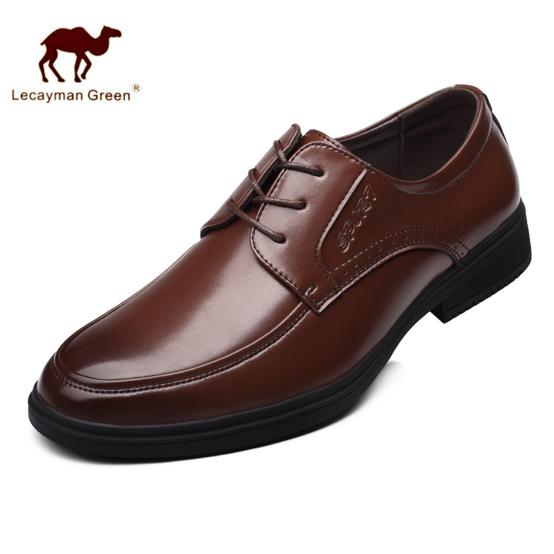 Lecayman Green休闲鞋男士商务正装皮鞋真皮婚鞋尖头新款英伦男鞋