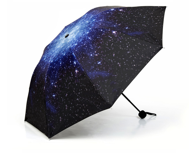 晴雨伞折叠蓝色星空伞小黑伞雨伞晴雨两用韩国创意小清新学生女