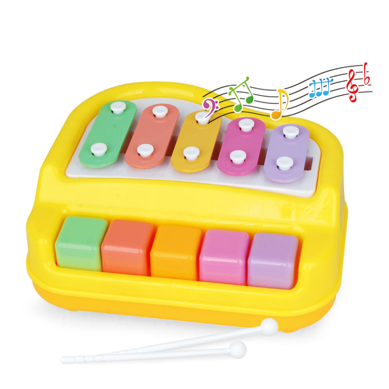 宝宝益智手敲琴 婴幼儿童早教音乐益智玩具 趣味两用弹琴敲琴