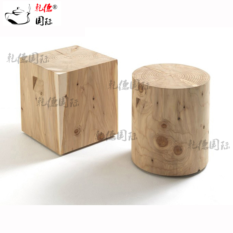 实木墩子树桩树墩子凳子小木墩支架木桩树桩木美式凳子全实木墩子