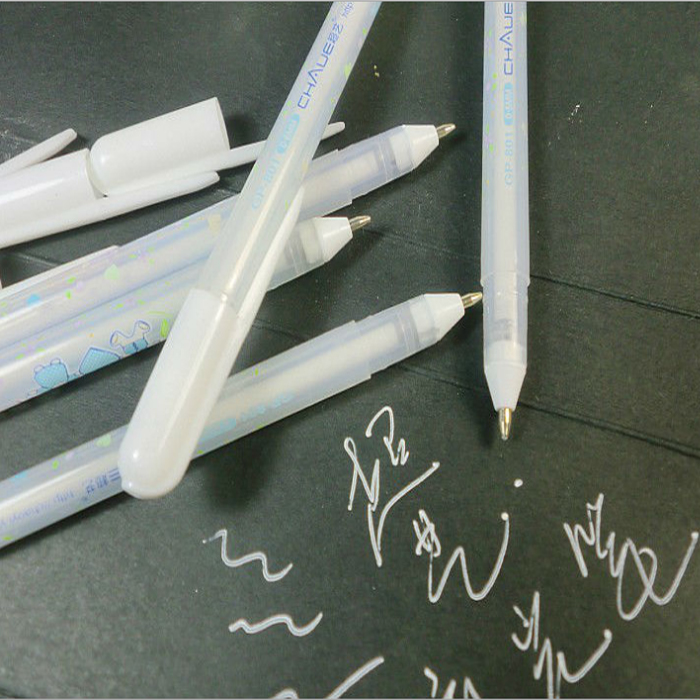 超艺GP-801珠光笔白色粉彩笔手绘波晒高光笔黑卡绘画签字笔白线笔