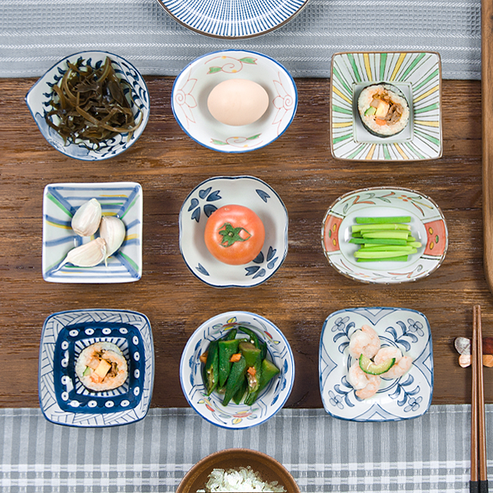 和风日式全手绘高温釉下彩创意小碗酱碟点心碗异形碗宝宝碗米饭碗