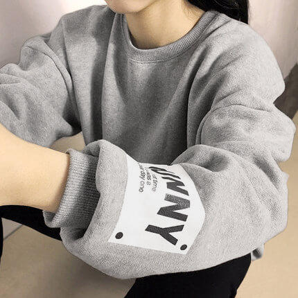 2016秋装新款韩版女装 字母印花宽松大码卫衣 女学生休闲外套头潮