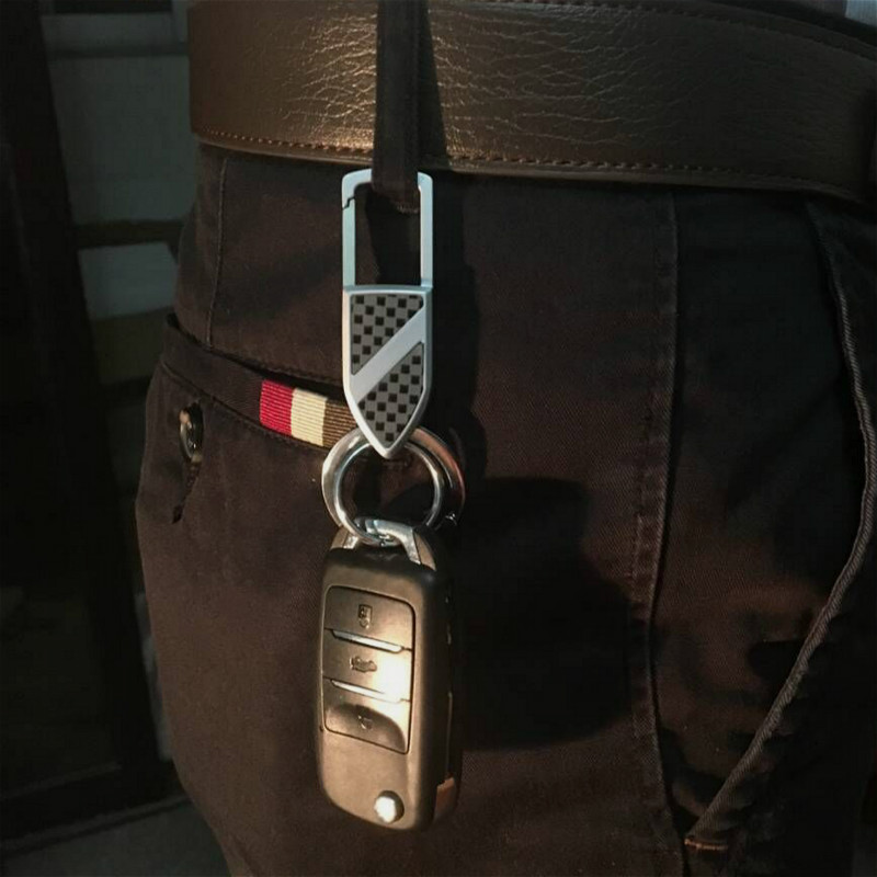 韩国金属汽车钥匙扣男腰挂女不锈钢高档真皮挂件创意个性简约包邮